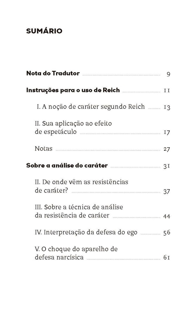 Sobre a Análise do Caráter